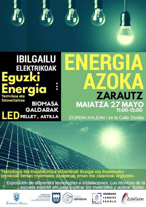 Energia azoka antolatu dute biharko Zarautzen