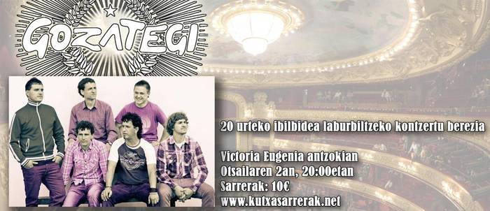 Gozategi taldeak kontzertua emango du Victoria Eugenia antzokian