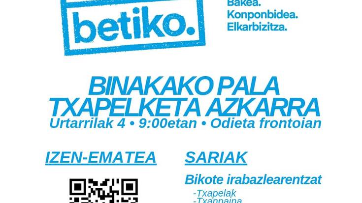 Zumaiako Sareren binakako pala txapelketa azkarra