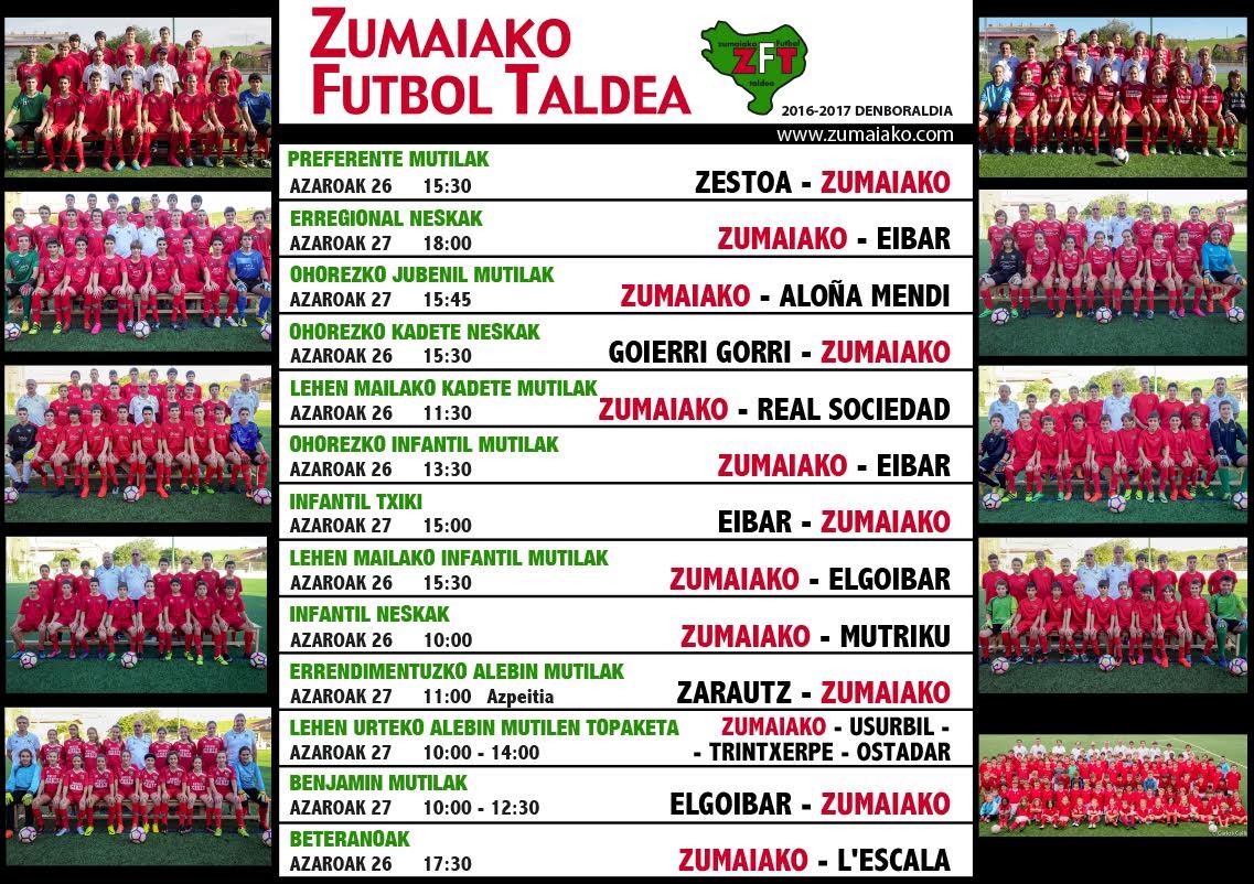 ​Astebukaerako Zumaiko Futbol Taldearen partiduak  