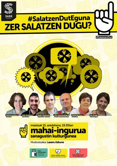 Presoen gaiaz arituko dira sei azpeitiar hilaren 15ean, 'Zer salatzen dugu?' mahai-inguruan