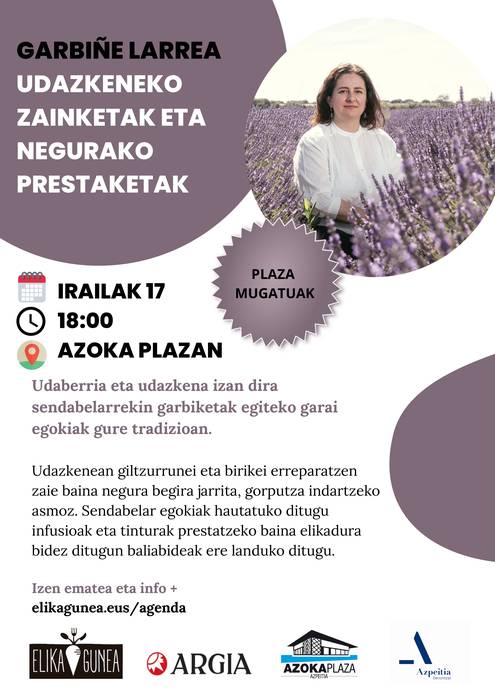 Hitzaldia: 'Udazkenerako zainketak eta negurako prestaketak'