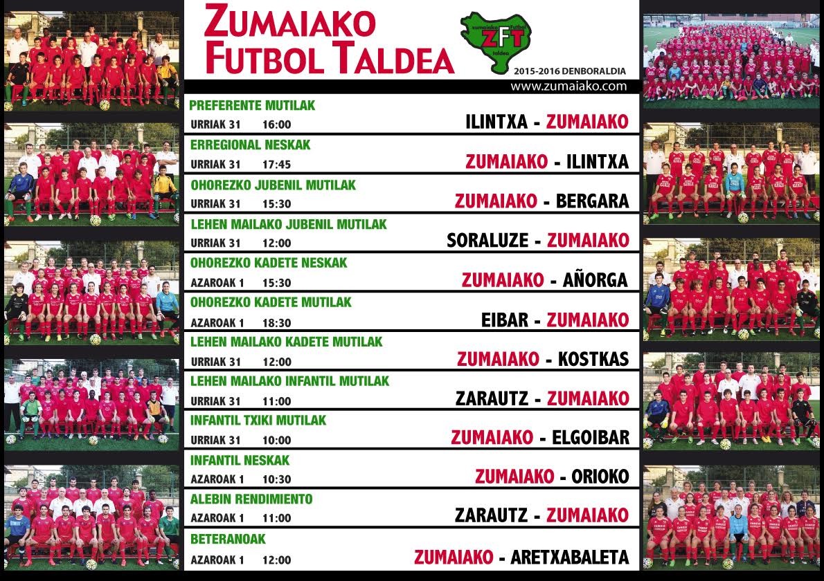 urriak 31- azaroak 1 partidoak