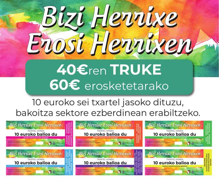 1.000 erosketa bonu banatuko dira herrian erabiltzeko