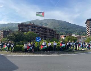 Palestinaren alde eta gerra inperialisten kontra, Sanjuandegiko biribilgunea hartu dute berriro