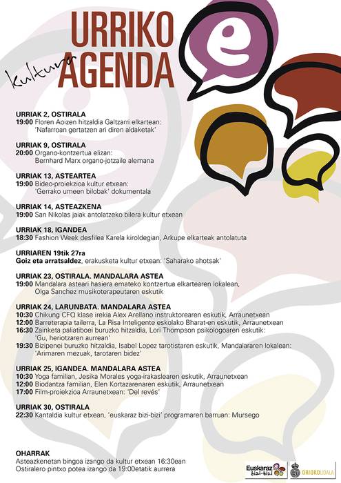 Kartelak: 2015eko urriko kultur agenda