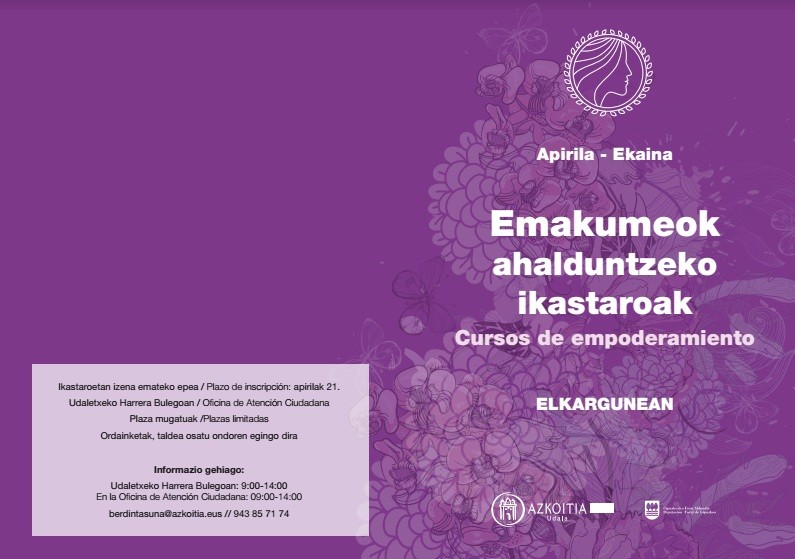 Emakumeak ahalduntzeko ikastaroetan izena emateko azken egunak