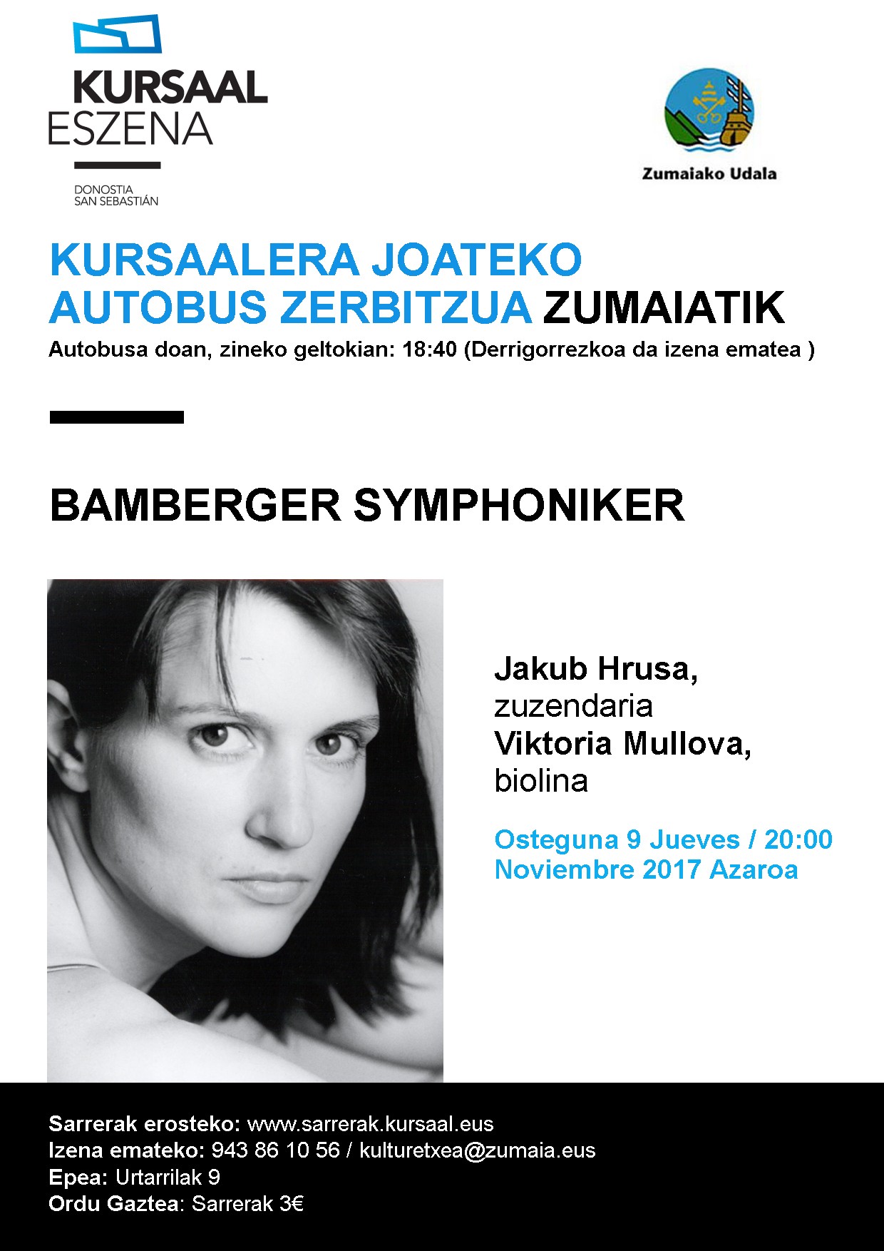 Kursaaleko kontzertutarako doako autobusa izango da Zumaiatik