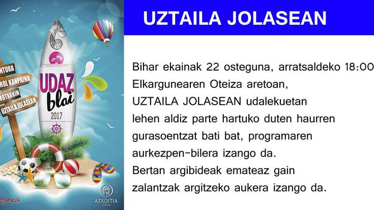 Uztaila Jolasean udalekuak aurkezteko bilera egingo da gaur Elkargunean