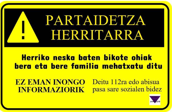 Herriko pertsona bati inolako informaziorik ez emateko eskatu du Zestoako Txoko Feministak
