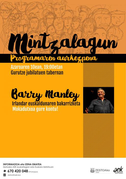 Zestoako Mintzalagun programaren aurkezpena egingo dute ostiralean