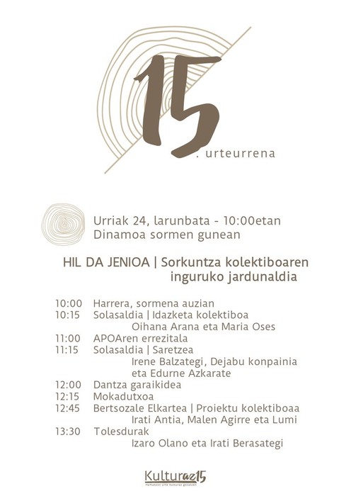 Kulturaz kooperatibaren 15. urteurrena: 'Hil da Jenioa' jardunaldia