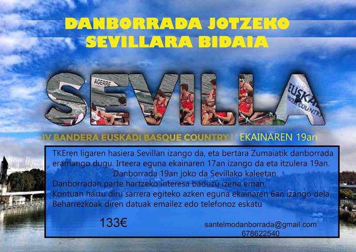 Zumaiako danborrada bat Sevillara joango da Telmo Deun animatzera