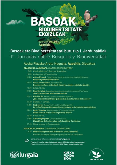 Jardunaldia: 'Basoak, biodibertsitatearen ekoizleak'