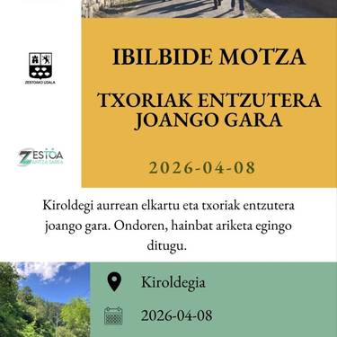 Ibilaldia: Txoriak entzutera joateko ibilbide motza