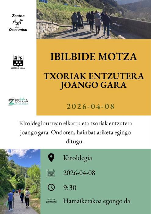 Ibilaldia: Txoriak entzutera joateko ibilbide motza