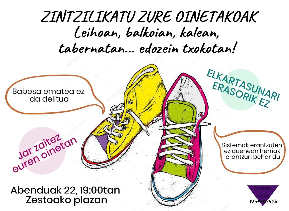 Sostenipe talde feministak bat egiten du Zestoako Txoko Feministak deitutako deialdiarekin