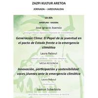 Jardunaldia: 'Klima belaunaldia: Gazteriaren Papera Estatu Itunean'