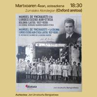 'Manuel de Ynchausti eta Lurdes Euzko Aur-Etxea kolonia (Jatsu, 1937-1939)' liburuaren aurkezpena