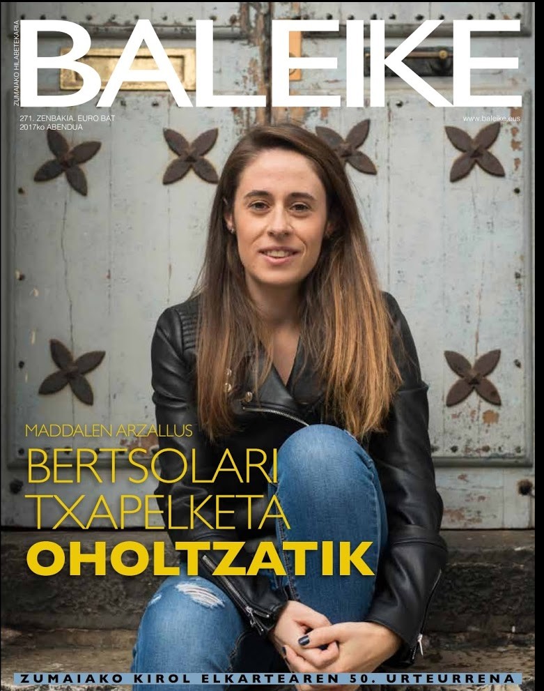 Maddalen Arzallus abenduko Baleike aldizkariko azalean
