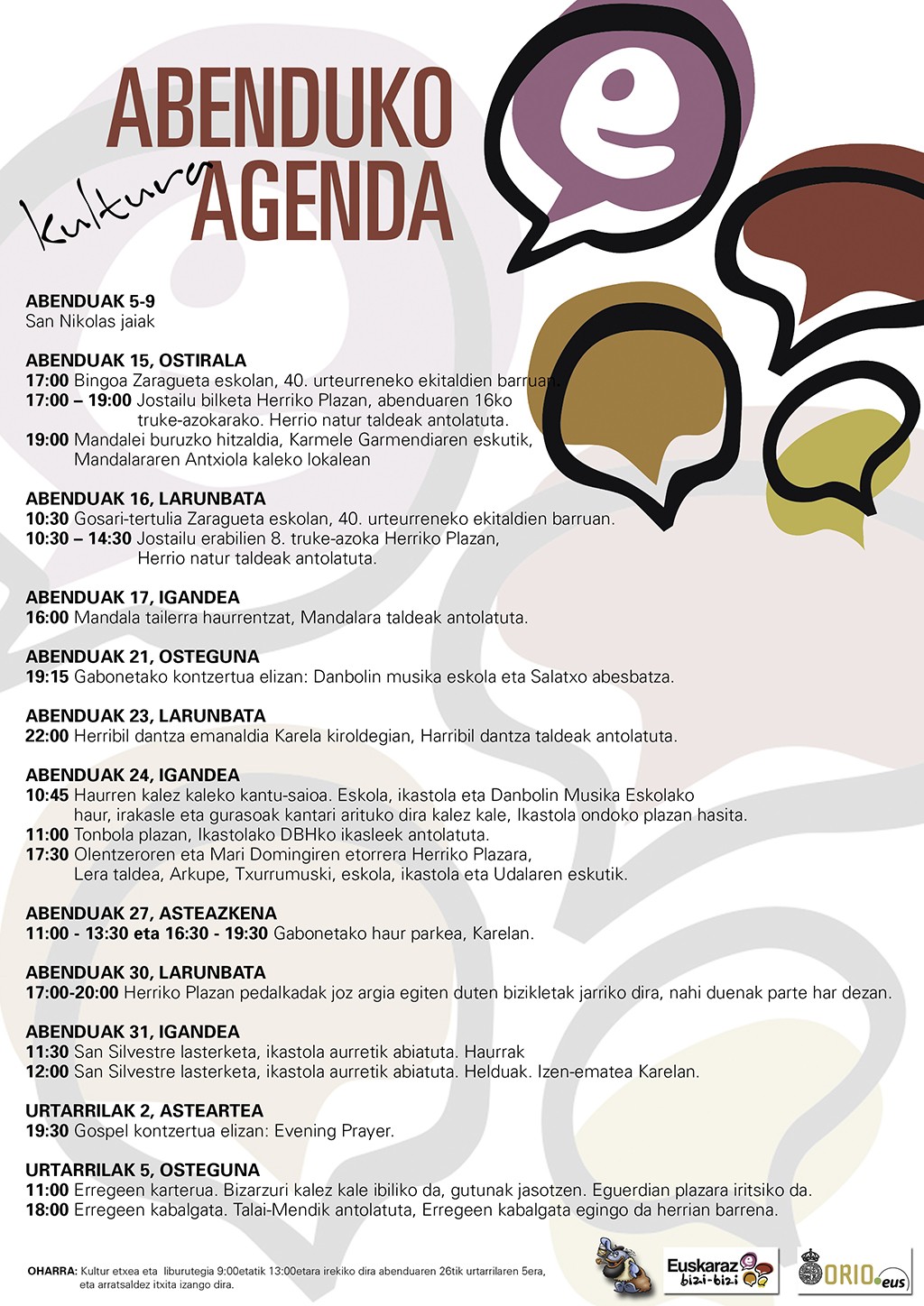Abenduko agenda