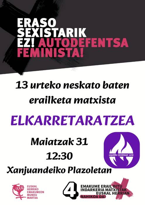 Feministen Sarearen elkarretaratzea Bilboko hilketa salatzeko