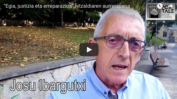 Josu Ibargutxik 'Egia, justizia eta erreparazioa' hitzaldia eskainiko du Portalen