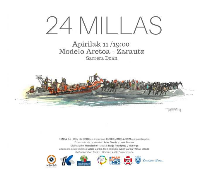 '24 millas' dokumentala emango dute Zarautzen
