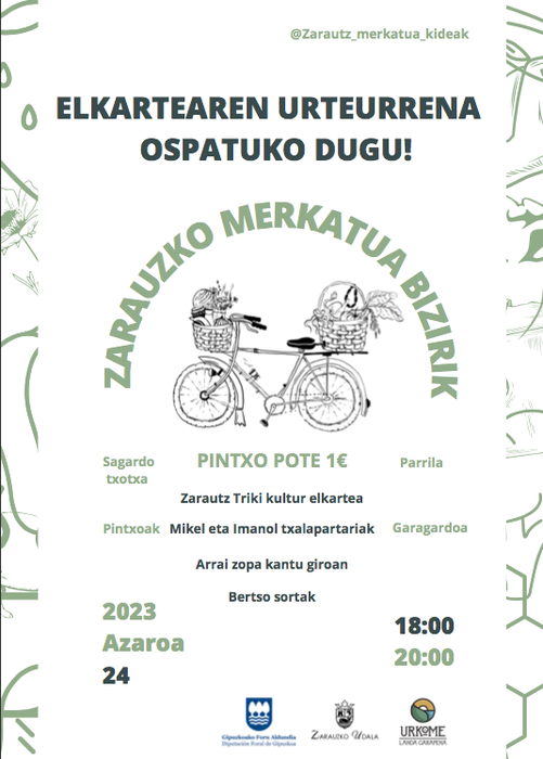 Merkatua Bizirik elkartearen lehen urteurrena ospatzeko festa