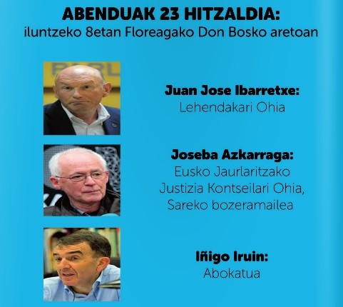 Ibarretxek, Azkarragak eta  Iruinek giza eskubideez eta espetxe politikaz hitz egingo  dute Floreagan
