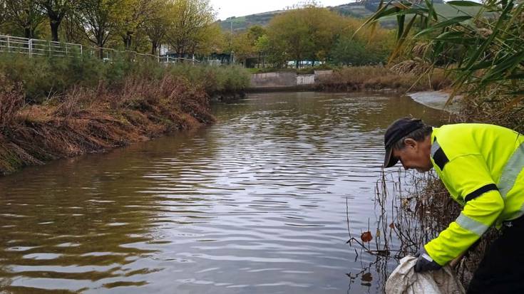 Tona erdi zabor atera dute uretatik ibaien azken garbiketan