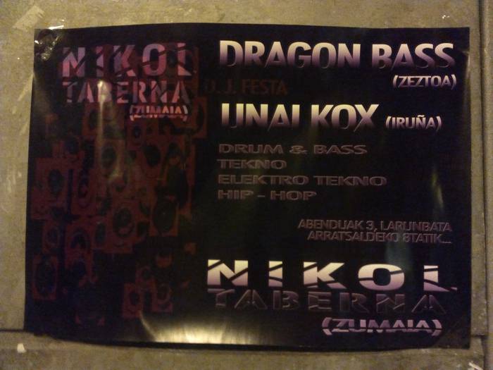 Drum & bass eta techno musikak Nikolen