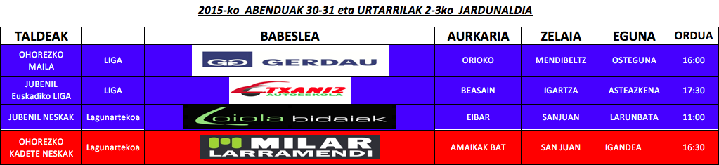 Partiden ordutegiak