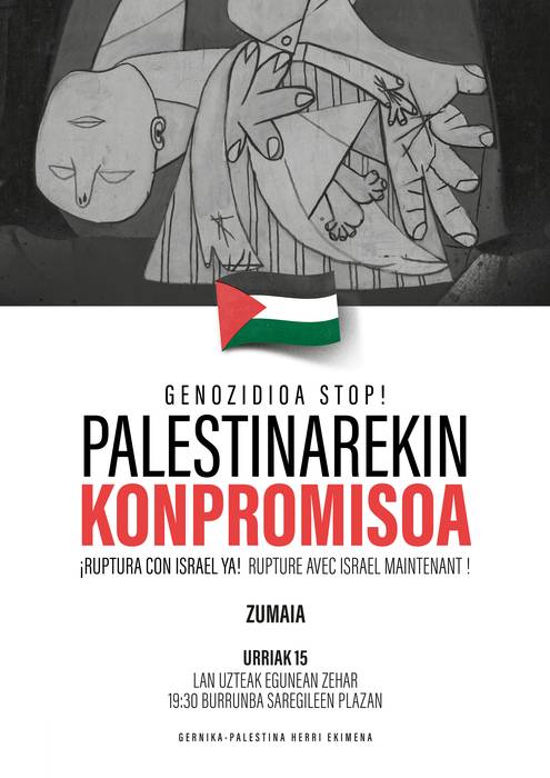 Mobilizazioa: 'Genozidioa stop! Palestinarekiko konpromisoa'