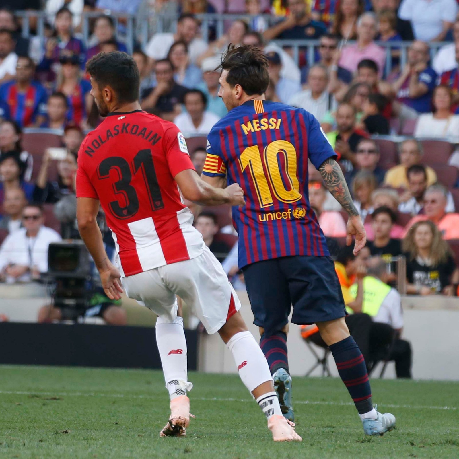 ARGAZKIA:  Peru Nolaskoain eta Leo Messi Camp Noun