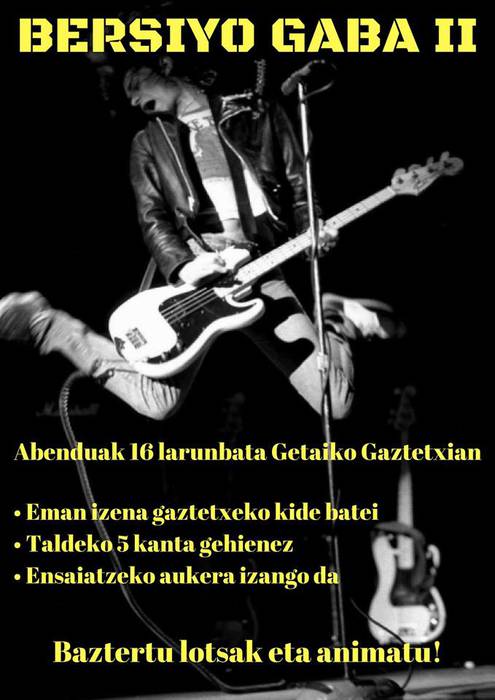 Bertsio gaua izango da larunbatean Getariako gaztetxean