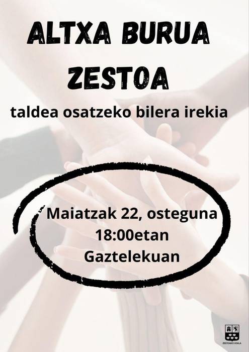 Zestoan Altxa Burua taldea osatzeko batzarra