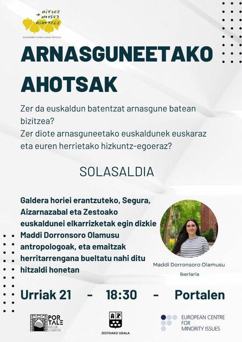 Hitzaldia: 'Arnasguneetako ahotsak'