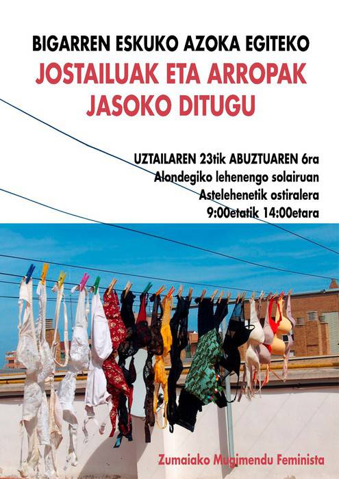 Jostailuak eta arropak jasoko ditu Zumaiako Mugimendu Feministak, bigarren eskuko azoka baterako