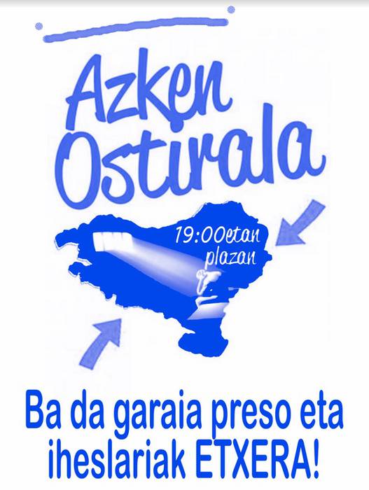 Euskal preso eta iheslariak etxeratzeko elkarretaratzea ostiralean