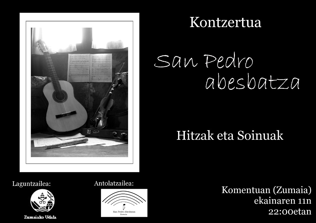 "Hitzak eta Soinuak" San Pedro abesbatzaren kontzertua larunbatean