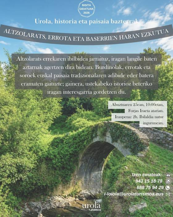 Bisita gidatua: Altzolarats, errota eta baserrien haran ezkutua