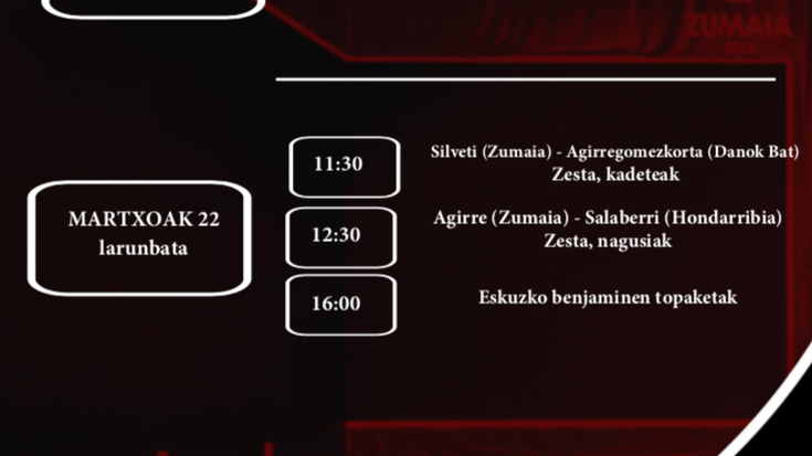Aste honetako pilota partidak