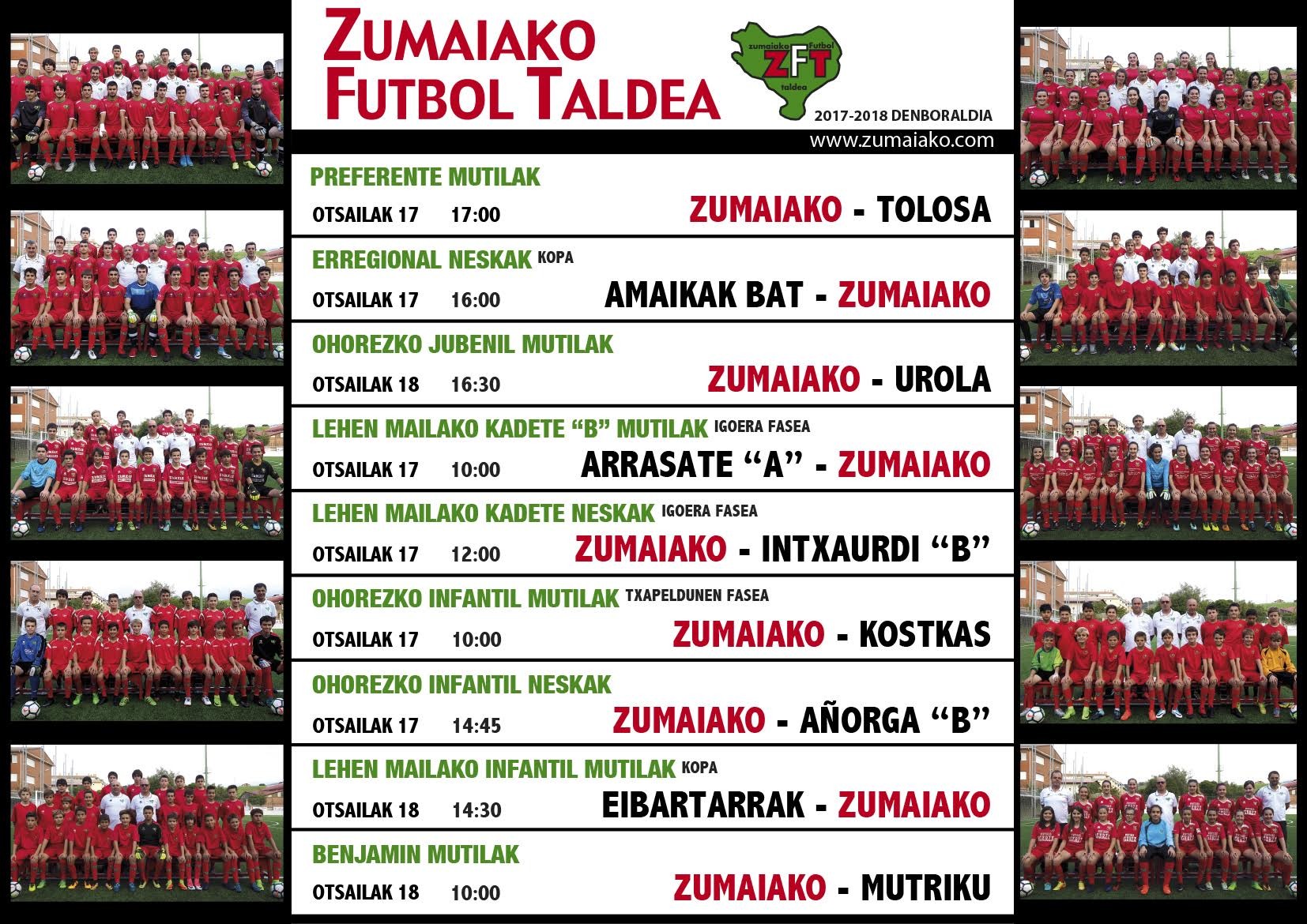 ​Astebukaerako Zumaiko Futbol Taldearen partiduak 