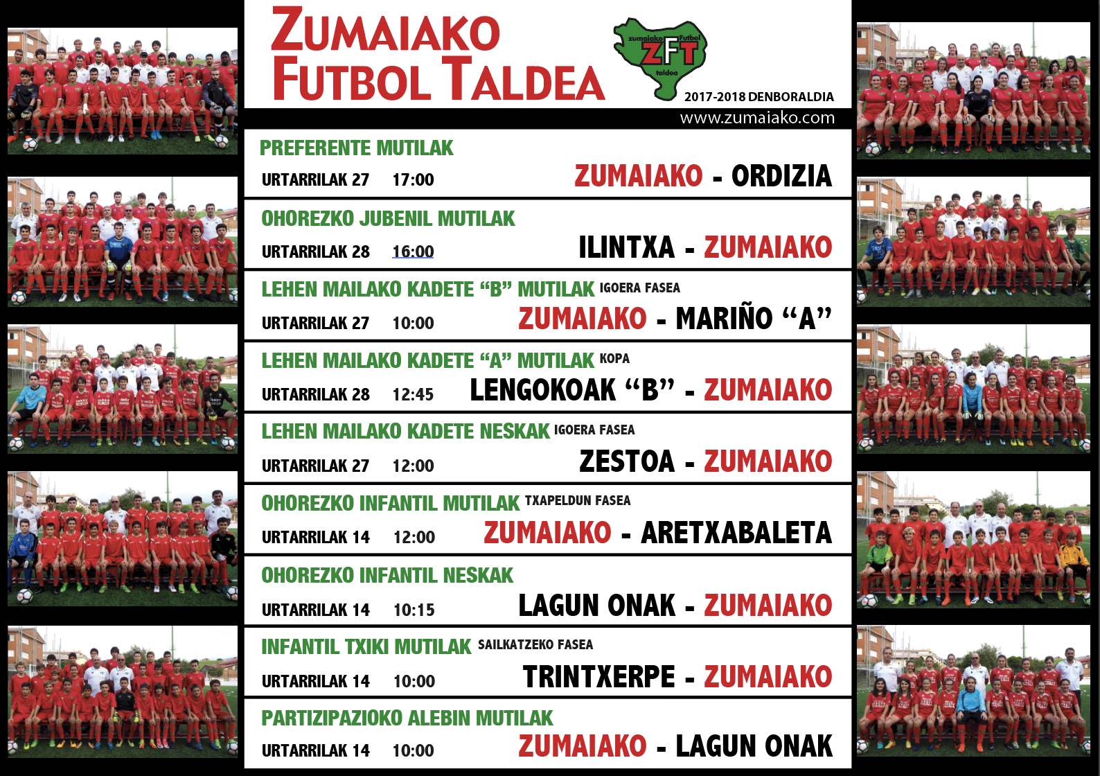 ​Astebukaerako Zumaiko Futbol Taldearen partiduak  