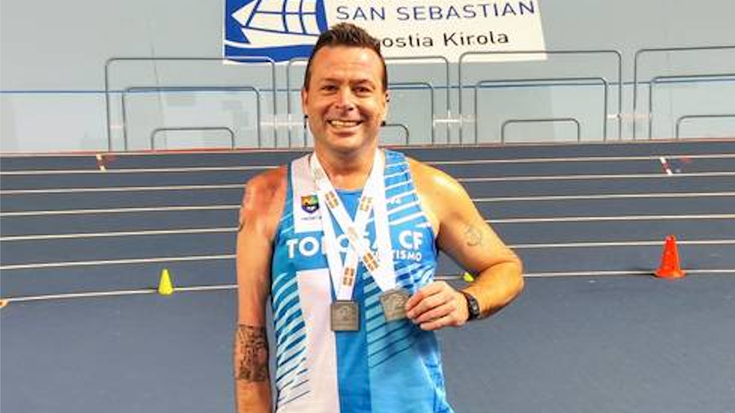 Alberto Rebollok zilarrezko eta brontzezko dominak lortu ditu Euskadiko Master Atletismo Txapelketan