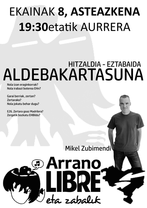 Gaur hitzaldi-eztabaida, Mikel Zubimendirekin