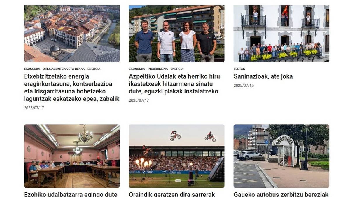 Azpeitiko Udalaren webgune berria, "erabilerrazagoa, argiagoa eta erakargarriagoa"