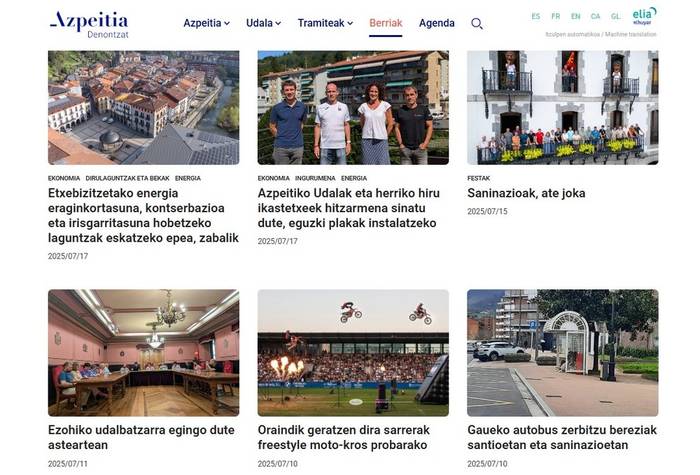 Azpeitiko Udalaren webgune berria, "erabilerrazagoa, argiagoa eta erakargarriagoa"