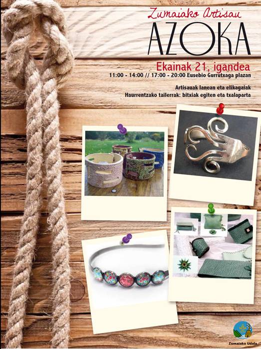 Artisauak, elikagaiak eta haurrentzako tailerrak, igandean Artisau Azokan